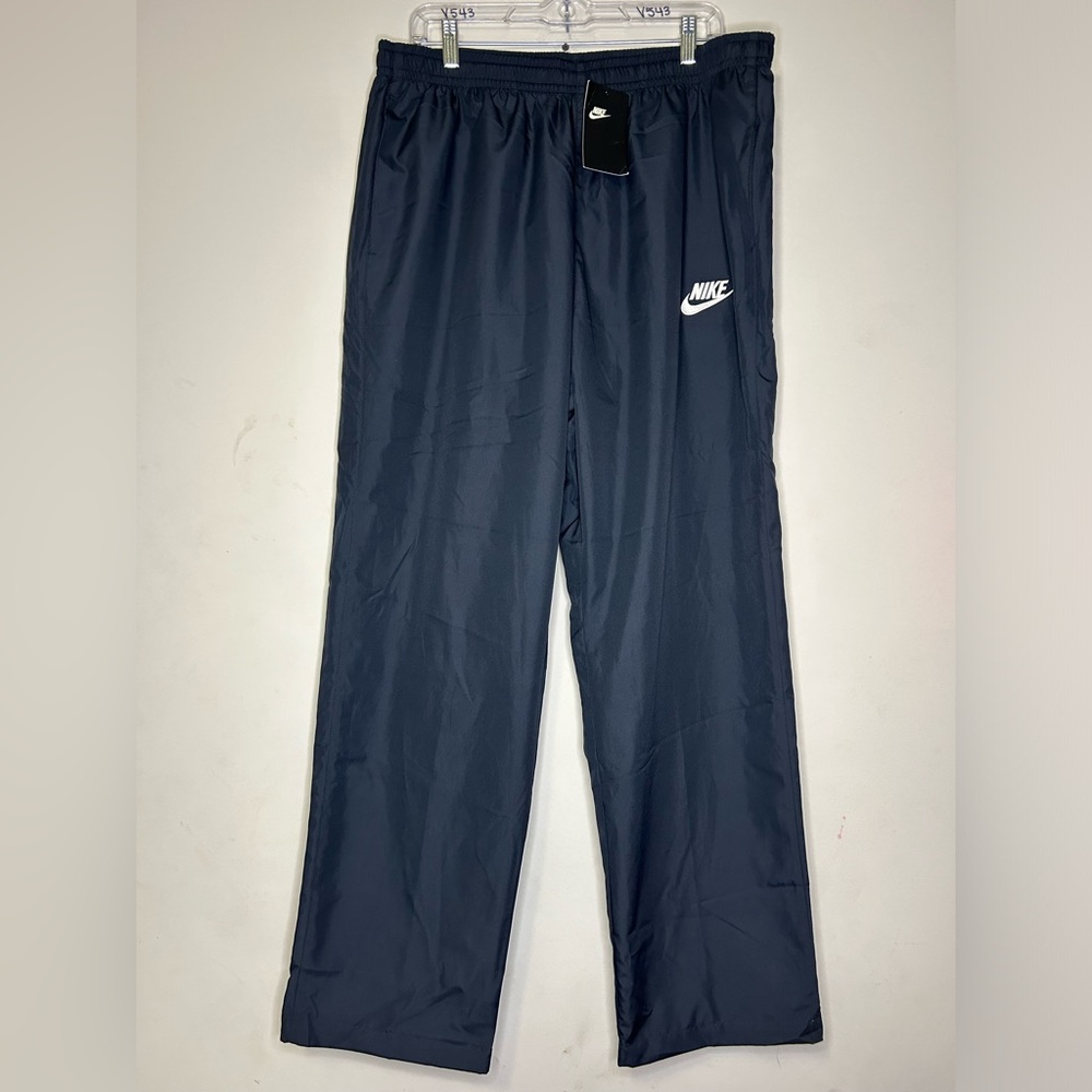 Nike Old School Nylon Lined Athletic Track Pants Dark Navy Blue Size XXL SKU B32